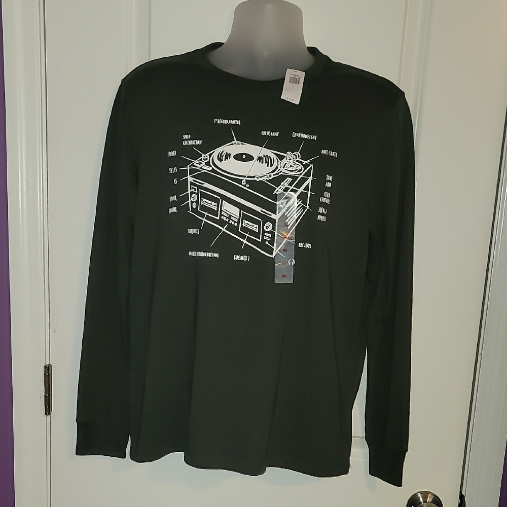 Old Navy Charcoal Turntable Graphic Tee